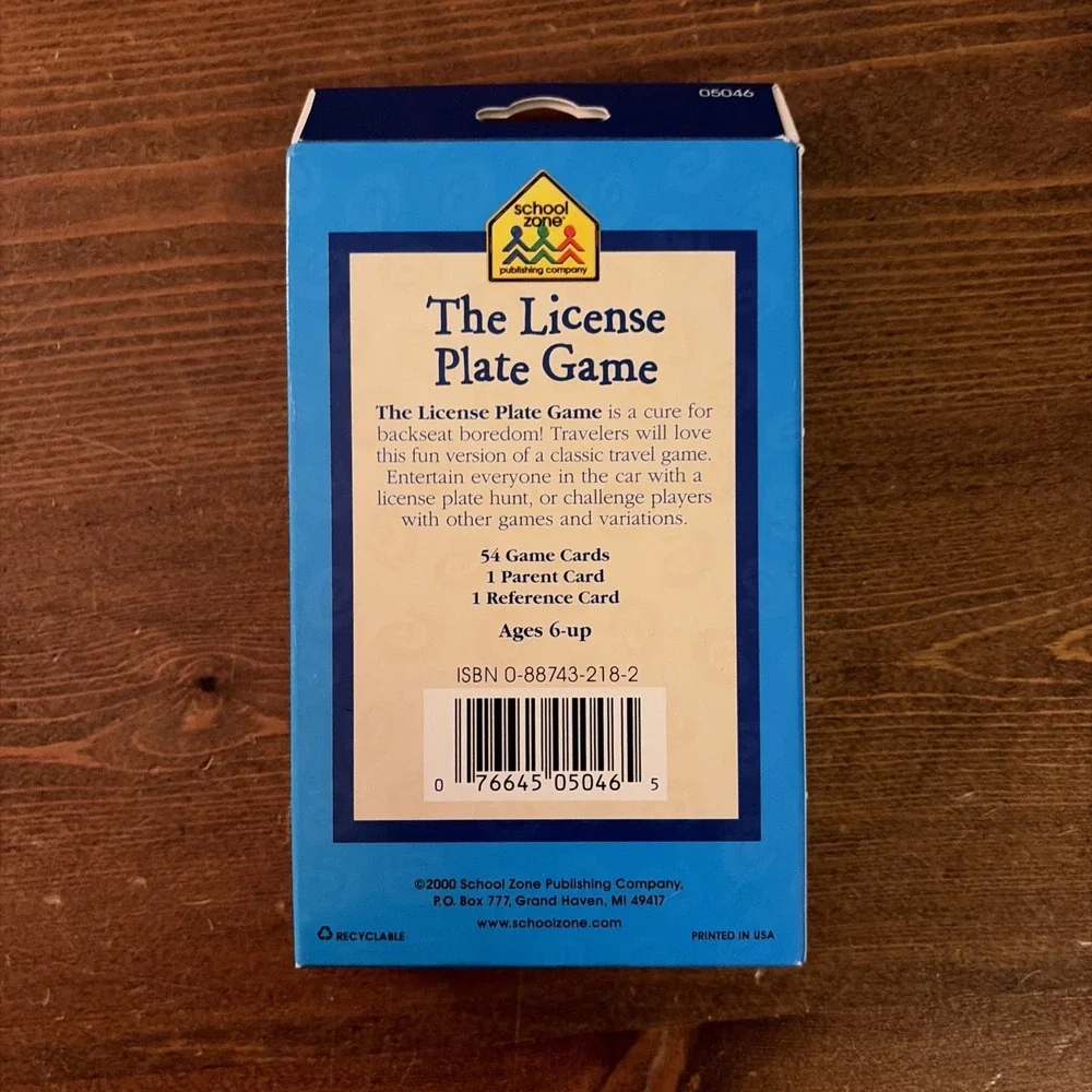 NIB! School Zone License Plate Game Pocket Flash‎ Cards Home School Homeschool
